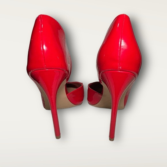 Shoe Dazzle Red Shiny Pointy Toed Heels - Picture 7 of 8